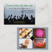 DJディスクジョッキーファンクラップのロック写真テンプレート 名刺 (正面/裏面)