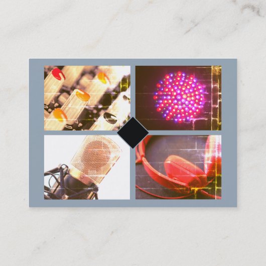 DJディスクジョッキーファンクラップのロック写真テンプレート 名刺 (裏面)