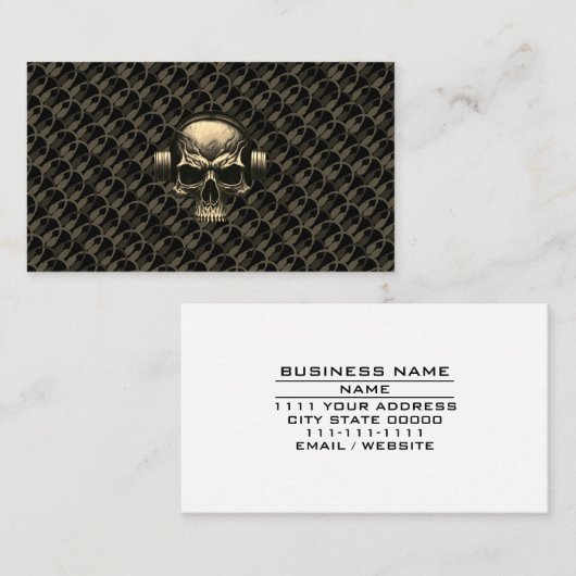 DJディスクジョッキーミュージックミキサーダンスパーティーお祝い 名刺 (正面/裏面)