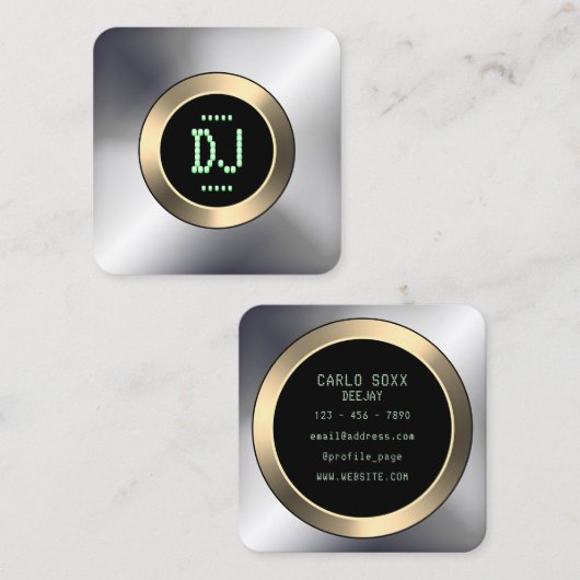 DJディスプフェイクレイ金属 スクエア名刺 (正面/裏面)