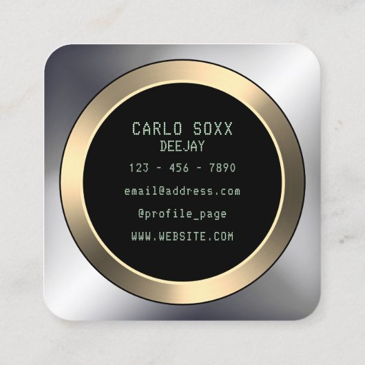DJディスプフェイクレイ金属 スクエア名刺 (裏面)