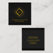 DJディージェイプロフェッショナル金ゴールドフェイクミュージック先生 スクエア名刺 (正面/裏面)