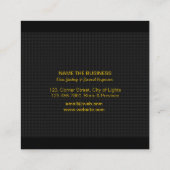 DJディージェイプロフェッショナル金ゴールドフェイクミュージック先生 スクエア名刺 (裏面)