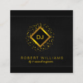 DJディージェイプロフェッショナル金ゴールドフェイクミュージック先生 スクエア名刺 (正面)