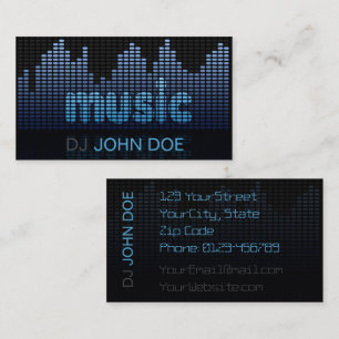 DJデジタルイコライザ音楽波壁ビジネスカード 名刺