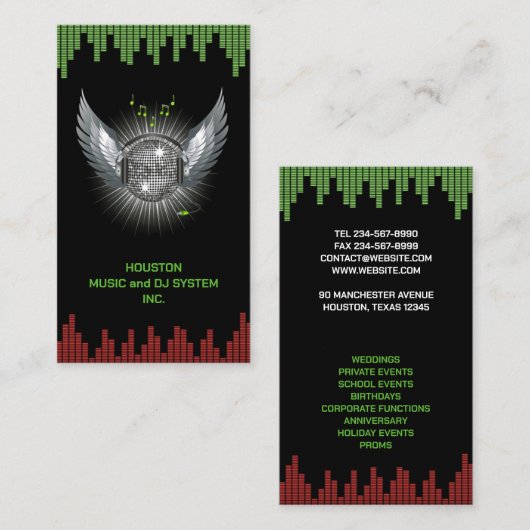 DJナイトクラブ名刺 名刺 (正面/裏面)