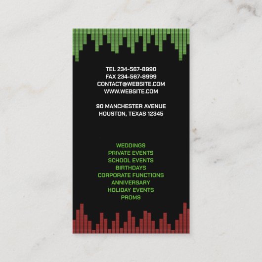 DJナイトクラブ名刺 名刺 (裏面)