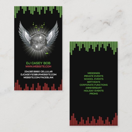 DJナイトクラブ名刺 名刺 (正面/裏面)