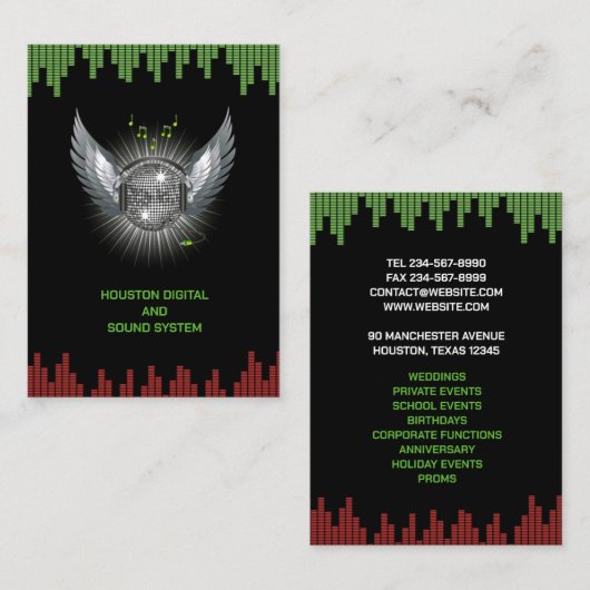 DJナイトクラブChubby Business Card 名刺 (正面/裏面)