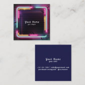 DJネオンカラフルラ鮮やかイト – スタンドアウト スクエア名刺 (正面/裏面)