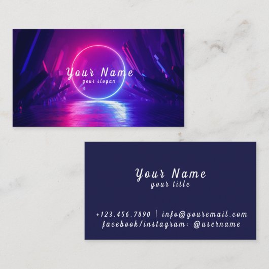 DJネオンカラフルラ鮮やかイト – スタンドアウト 名刺 (正面/裏面)