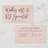 djバラ結婚金ゴールドグリッターピンク 名刺 (正面/裏面)