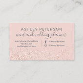 djバラ結婚金ゴールドグリッターピンク 名刺 (裏面)