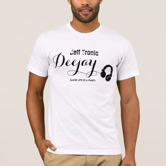 DJパーソナライズされたのスタンプ Tシャツ (正面)