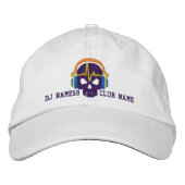 DJパーソナライズされたスカルお名前クラブ刺繍 刺繍入りキャップ (正面)