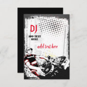 DJパーティの招待状フラットカード サンキューカード (正面/裏面)