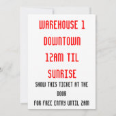 DJパーティーのフライヤー 招待状 (裏面)