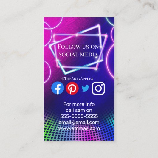 DJパーティープランナーグロースティックディスコUV絵を描クラブ 名刺 (裏面)