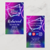 DJパーティープランナーグロースティックディスコUV絵を描クラブ 名刺 (正面/裏面)