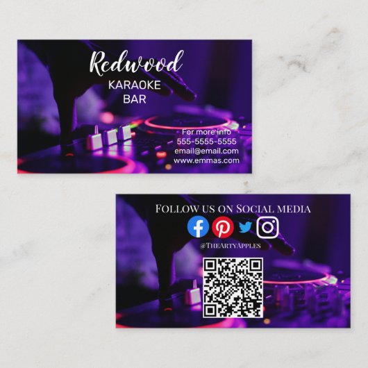 DJパーティープランナーグロースティックdiscoカラオケクラブバス 名刺 (正面/裏面)