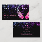 DJパープルピンクミュージックヘッドフォン 名刺 (正面/裏面)
