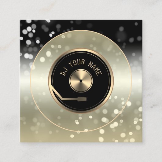 DJビニルプレートプレーヤー名刺 スクエア名刺 (正面)