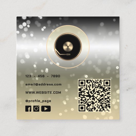 DJビニルプレートプレーヤー名刺 スクエア名刺 (裏面)