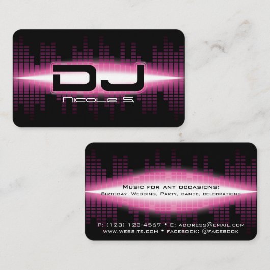 DJピンクモダンの名刺 名刺 (正面/裏面)