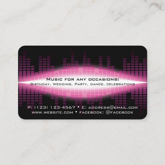 DJピンクモダンの名刺 名刺 (裏面)