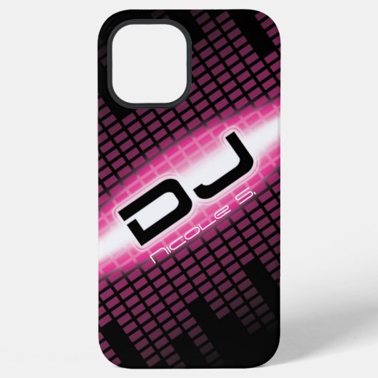 DJピンクモダンケース(対角線) iPhoneケース (裏面)
