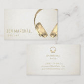 DJフェイク金ゴールドフォイルアイボリーバックグラウンド 名刺 (正面/裏面)