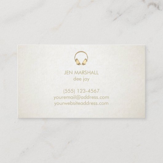DJフェイク金ゴールドフォイルアイボリーバックグラウンド 名刺