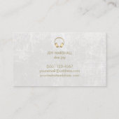 DJフェイク金ゴールドフォイルヘッドフォンピンクボウ 名刺 (裏面)