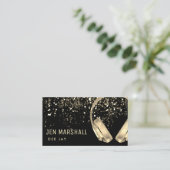 DJフェイク金ゴールドフォイル音楽ヘッドフォン 名刺 (スタンド正面)