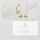 DJフェイク金ゴールド箔ヘッドフォン 名刺 (正面/裏面)