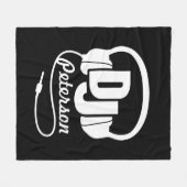 DJブラック&ホワイトお名前を追加 フリースブランケット (正面(横))