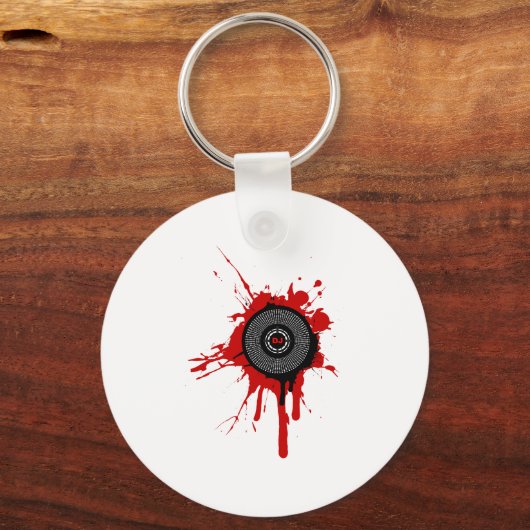 DJプラッタ(ばちゃばちゃ)跳ねる – ディスクジョッキーターンテーブルデッキ キーホルダー (正面)