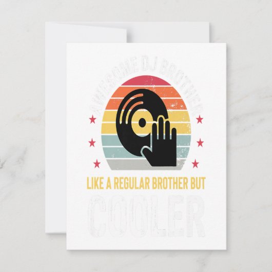 DJプレーヤー ブラザー 面白いディスクジョッキー ウェディングギフト 招待状 (正面)