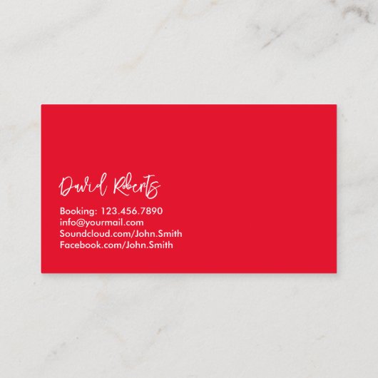 DJプロフェッショナルSound Wave はっきりした Red 名刺 (裏面)