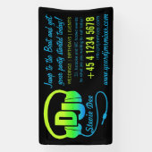 DJヘッドフォンがブラックプロモーションで緑の青 横断幕 (縦)