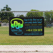 DJヘッドフォンがブラックプロモーションで緑の青 横断幕 (インサイチュ)