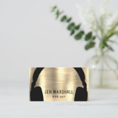 DJヘッドフォンのフェイク金ゴールドフォイル効果 名刺 (スタンド正面)