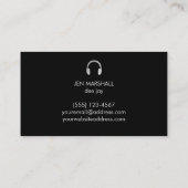 DJヘッドフォンの背景(グレー) 名刺 (裏面)