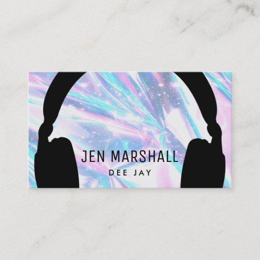 DJヘッドフォンをホログラフィフェイクック 名刺 (正面)