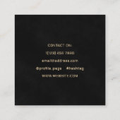 DJヘッドフォンイニシャルロゴ スクエア名刺 (裏面)