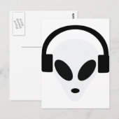 djヘッドフォンエイリアン領域51 ポストカード (正面/裏面)
