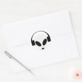 djヘッドフォンエイリアン領域51 ラウンドシール (封筒)