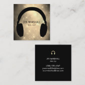 DJヘッドフォンゴールデンダスト スクエア名刺 (正面/裏面)