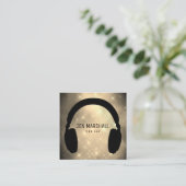 DJヘッドフォンゴールデンダスト スクエア名刺 (スタンド正面)