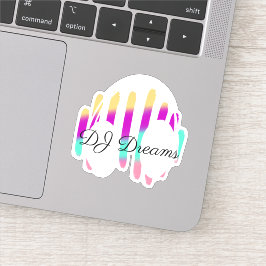 DJヘッドフォンサウンドウェーブミュージックカスタム名 シール